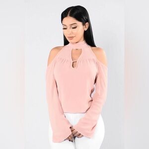 Fashion Nova dusty rose pink blouse size small